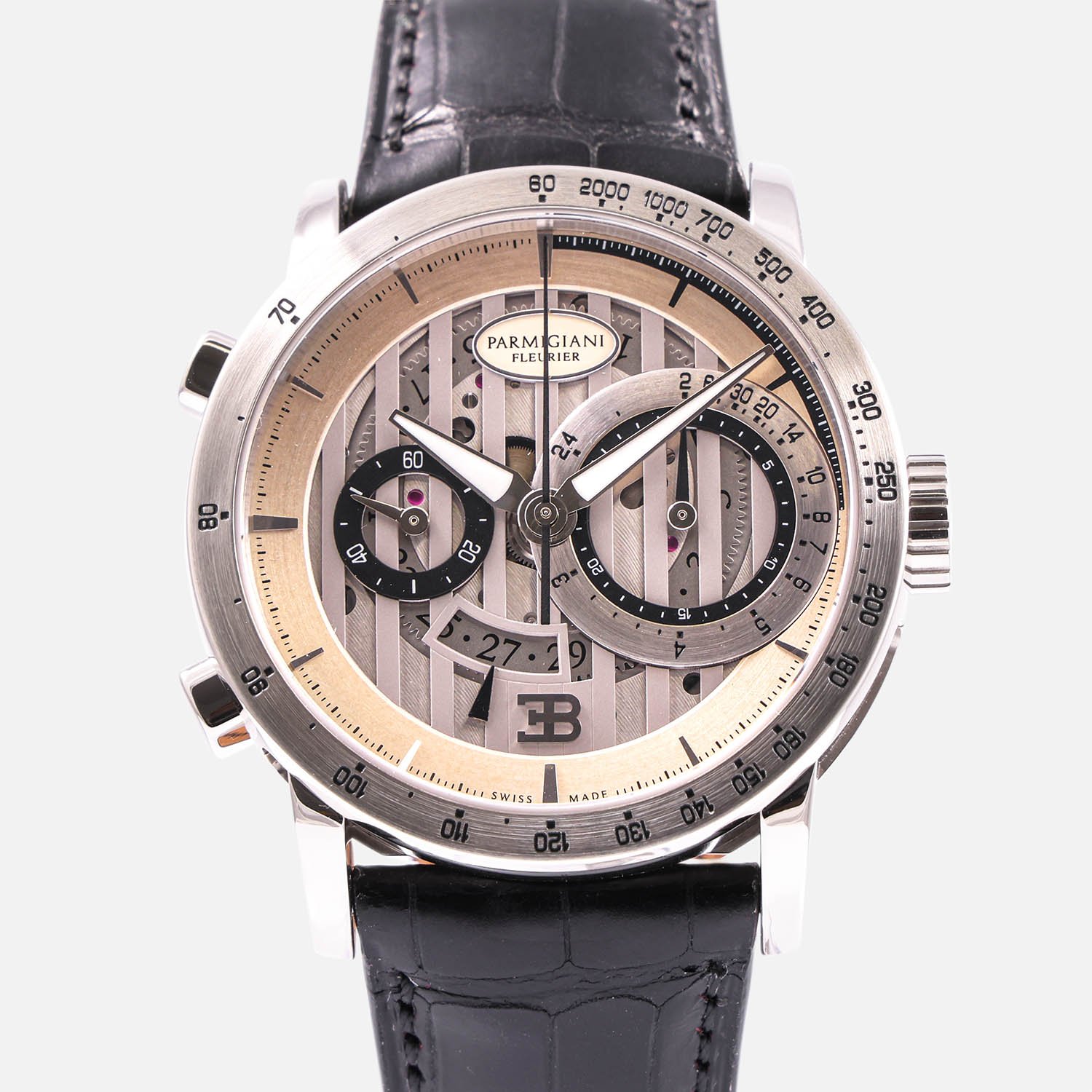Parmigiani Bugatti Atalante Flyback Chronograph 43mm 18K White Gold 329-1200100